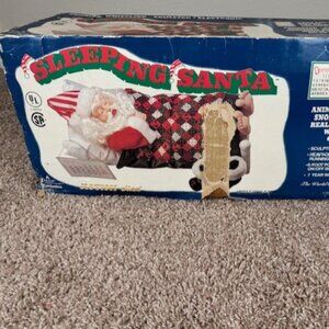Vintage Telco Animated Sleeping Santa Motionette Snoring/Whistling Works Great